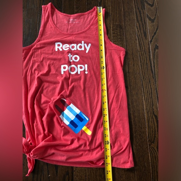 NWOT* Motherhood Maternity Women’s M “Ready to Pop” Heathered Red Sleeveless Top - Picture 13 of 14